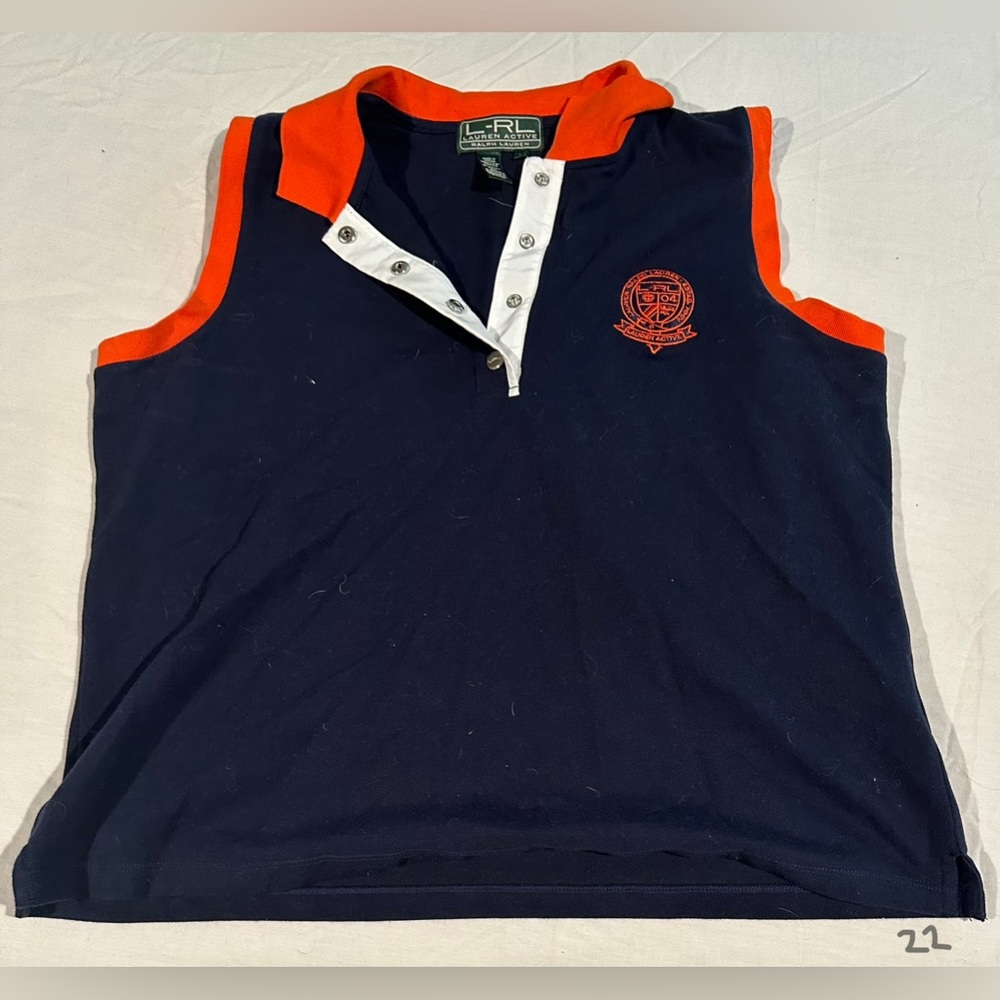 Navy zip-up tennis vest | Lauren Active Ralph Lauren | Large